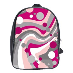 Magenta, Pink And Gray Design School Bags (xl) 