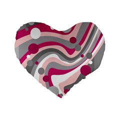 Magenta, Pink And Gray Design Standard 16  Premium Heart Shape Cushions