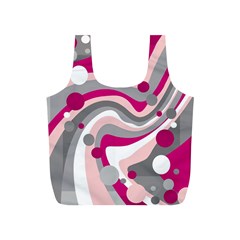 Magenta, Pink And Gray Design Full Print Recycle Bags (s)  by Valentinaart