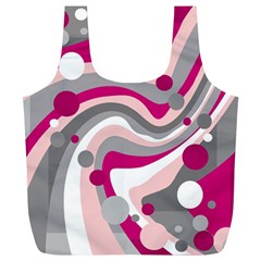 Magenta, Pink And Gray Design Full Print Recycle Bags (l)  by Valentinaart