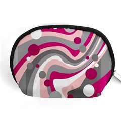 Magenta, Pink And Gray Design Accessory Pouches (medium) 