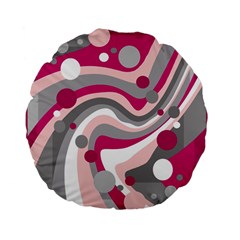 Magenta, Pink And Gray Design Standard 15  Premium Flano Round Cushions