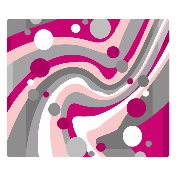 Magenta, pink and gray design Double Sided Flano Blanket (Small) 