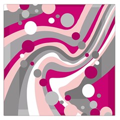 Magenta, Pink And Gray Design Large Satin Scarf (square)