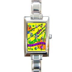 Music Rectangle Italian Charm Watch