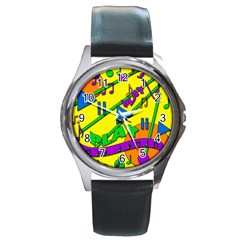 Music Round Metal Watch by Valentinaart