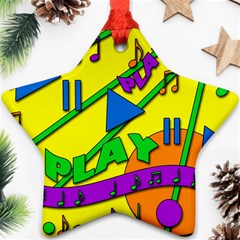 Music Star Ornament (two Sides) 