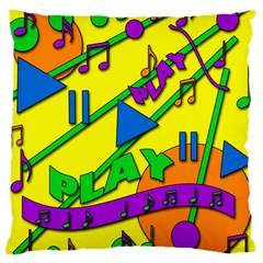 Music Large Cushion Case (two Sides) by Valentinaart