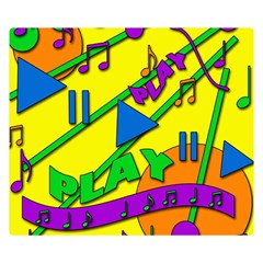 Music Double Sided Flano Blanket (small)  by Valentinaart