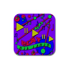 Music 2 Rubber Square Coaster (4 Pack) 