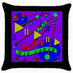 Music 2 Throw Pillow Case (black) by Valentinaart