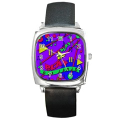 Music 2 Square Metal Watch