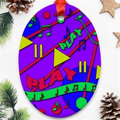 Music 2 Oval Ornament (two Sides) by Valentinaart