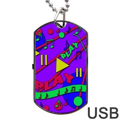 Music 2 Dog Tag Usb Flash (one Side)