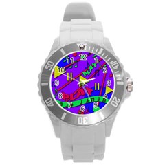 Music 2 Round Plastic Sport Watch (l)