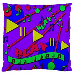 Music 2 Large Flano Cushion Case (two Sides) by Valentinaart