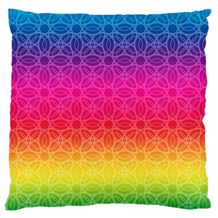 Rainborw Rings Large Cushion Case (One Side)