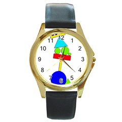 Balance  Round Gold Metal Watch