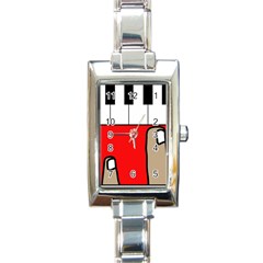 Piano  Rectangle Italian Charm Watch by Valentinaart