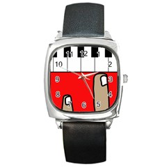 Piano  Square Metal Watch