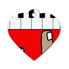 Piano  Dog Tag Heart (one Side)