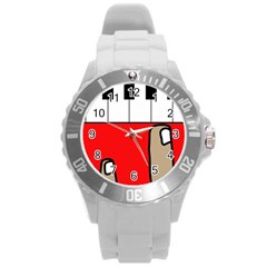 Piano  Round Plastic Sport Watch (l)