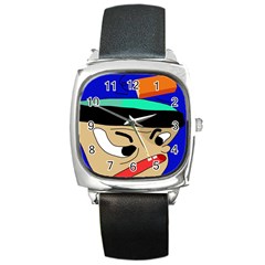 Accident  Square Metal Watch