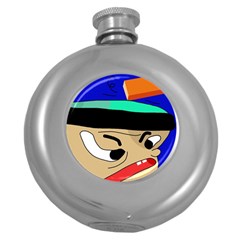 Accident  Round Hip Flask (5 Oz) by Valentinaart