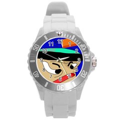 Accident  Round Plastic Sport Watch (l) by Valentinaart