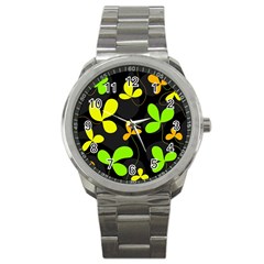 Floral Design Sport Metal Watch