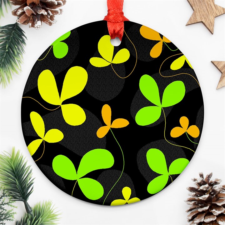 Floral design Round Ornament (Two Sides) 