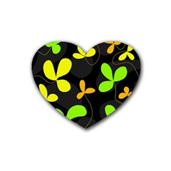 Floral Design Rubber Coaster (heart) 