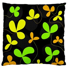 Floral Design Large Flano Cushion Case (two Sides)