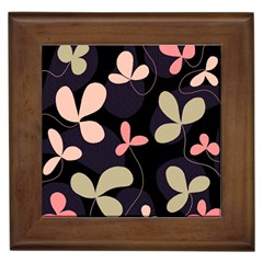 Elegant Floral Design Framed Tiles