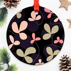 Elegant Floral Design Ornament (round)  by Valentinaart