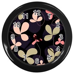 Elegant Floral Design Wall Clocks (black)