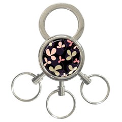 Elegant Floral Design 3-ring Key Chains