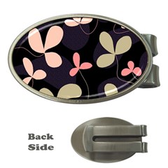 Elegant Floral Design Money Clips (oval) 