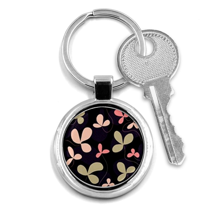 Elegant floral design Key Chains (Round) 