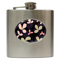 Elegant Floral Design Hip Flask (6 Oz) by Valentinaart