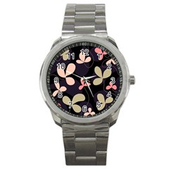 Elegant Floral Design Sport Metal Watch