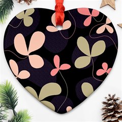 Elegant Floral Design Heart Ornament (2 Sides)