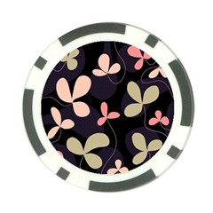 Elegant Floral Design Poker Chip Card Guards