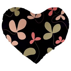 Elegant Floral Design Large 19  Premium Heart Shape Cushions