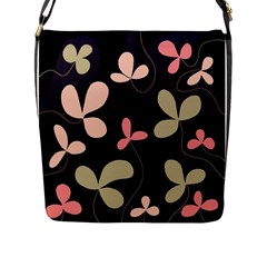 Elegant Floral Design Flap Messenger Bag (l) 