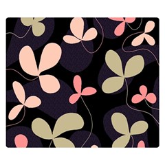 Elegant Floral Design Double Sided Flano Blanket (small) 