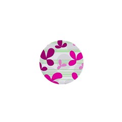 Magenta Floral Pattern 1  Mini Buttons