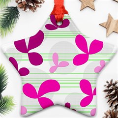 Magenta Floral Pattern Ornament (star) 