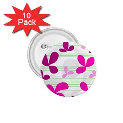 Magenta Floral Pattern 1 75  Buttons (10 Pack)