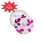 Magenta floral pattern 1.75  Buttons (10 pack) Front